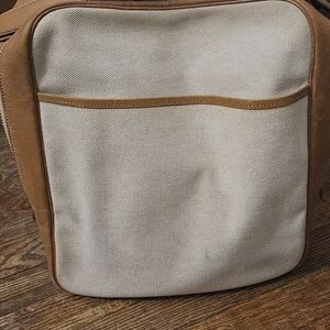 Herms Tan and Cream Messenger Bag